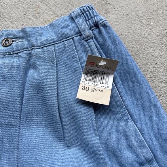 Deadstock 80s Dockers Jeans Mens 30x32 Pleated Denim Levis Cargo Tapered Vintage - Picture 5 of 15